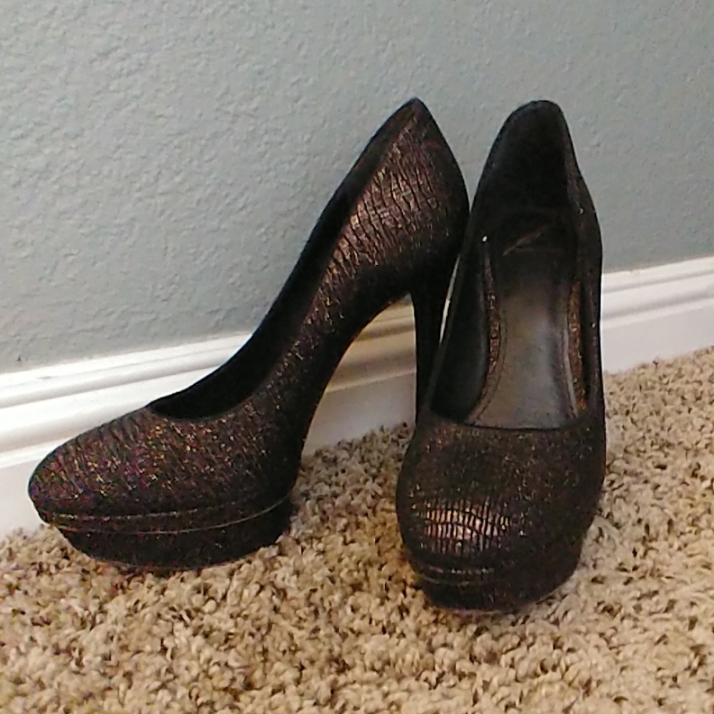 B Brian Atwood Platform Stiletto Heels Black 8.5